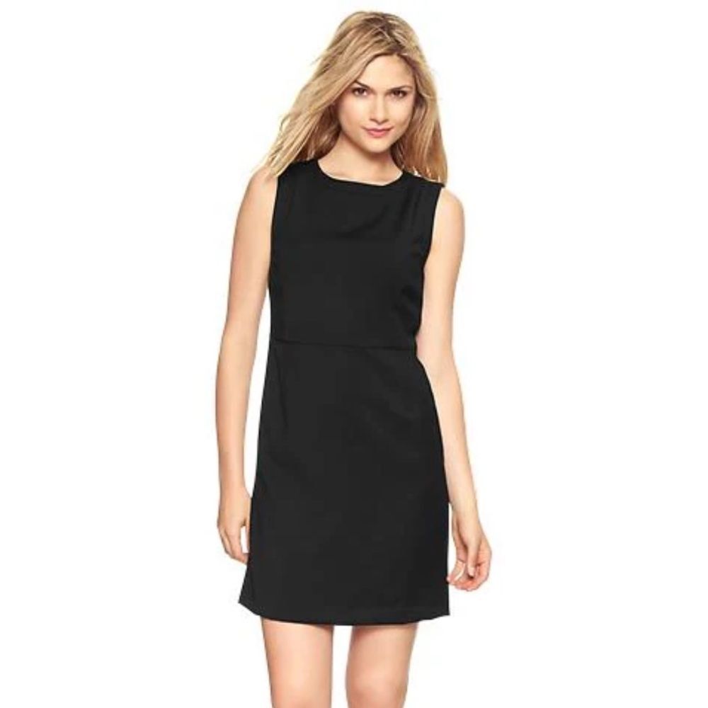 Gap || Black Sheath Midi Office Formal Pocket Dress SZ 8